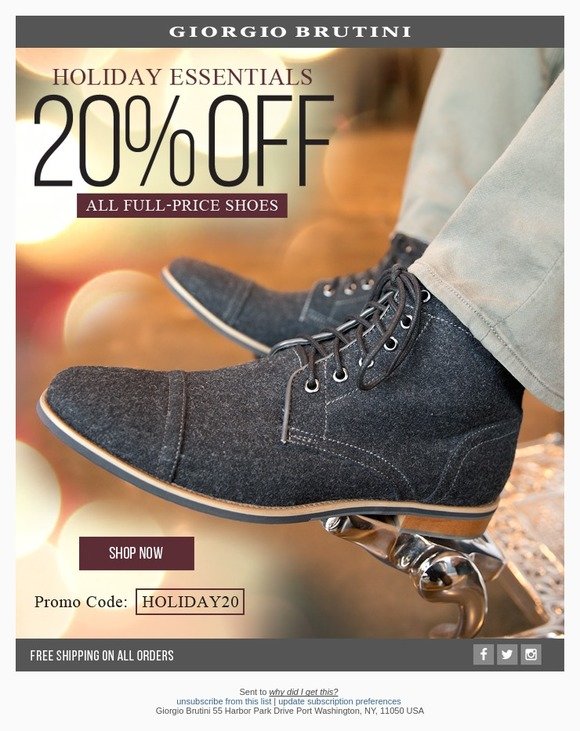 20% Off All Full-Price Shoes | Don't Miss Out