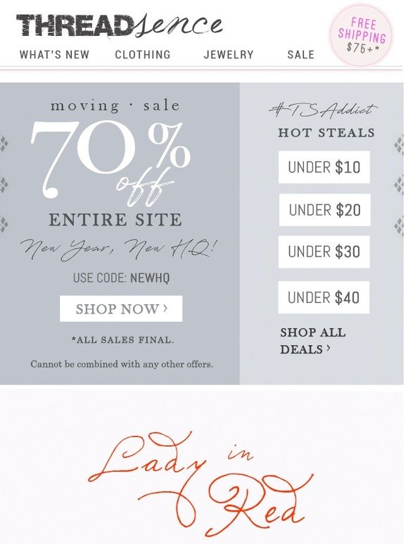 Lady in Red.  PLUS 70% off Sitewide