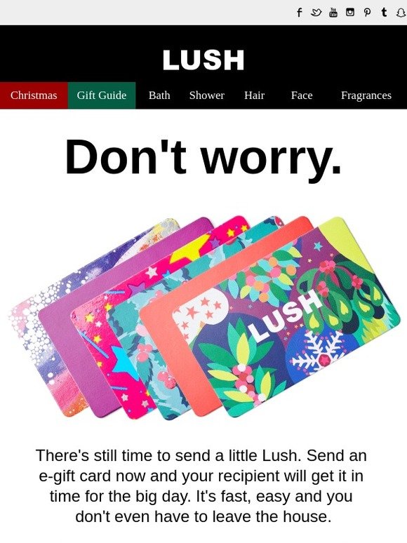 Lush Cosmetics It S Not Too Late Get A Lush E Gift Card Milled