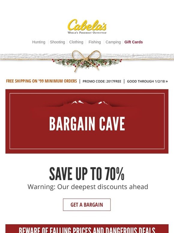 Cabela's Season’s Greetings From The Bargain Cave Milled