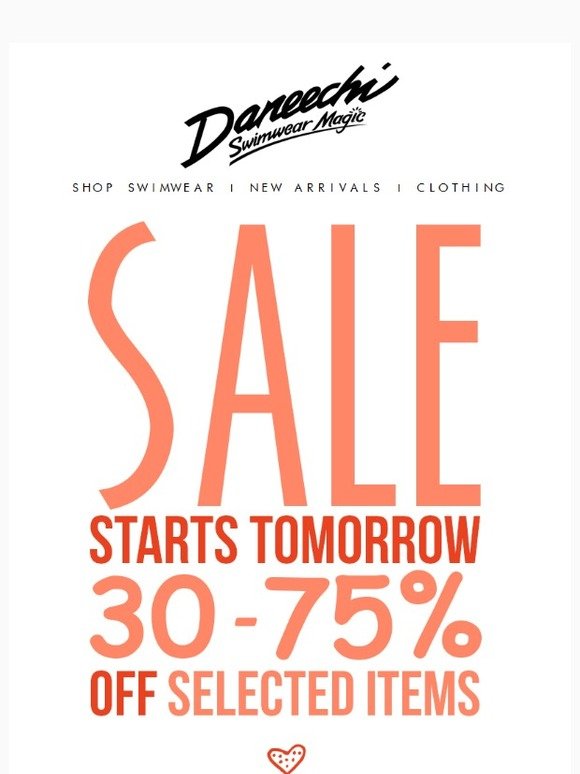 ** Sale Starts Tomorrow **