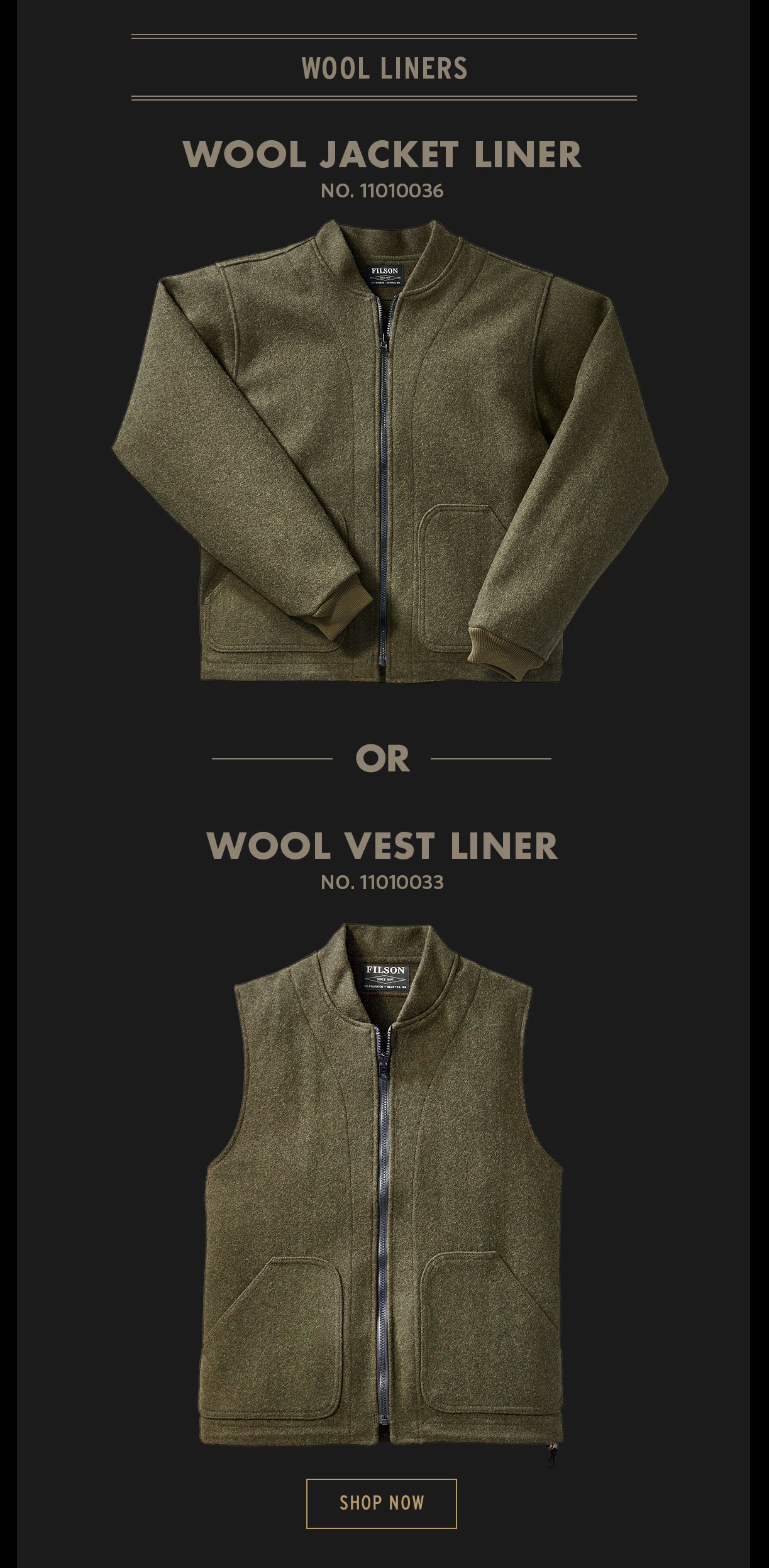 filson jacket liners