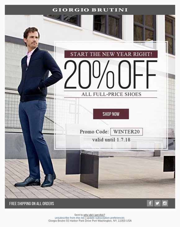 20% Off All Full-Price Shoes – START THE NEW YEAR RIGHT! 🎆