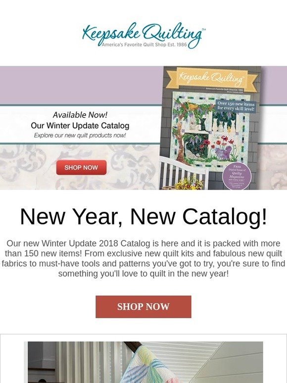 KeepsakeQuilting New Year, New Catalog, New Projects! Milled