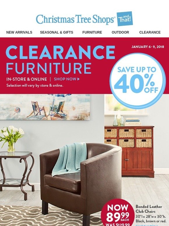 Christmas Tree Shops Clearance Furniture...InStore & Online + Free