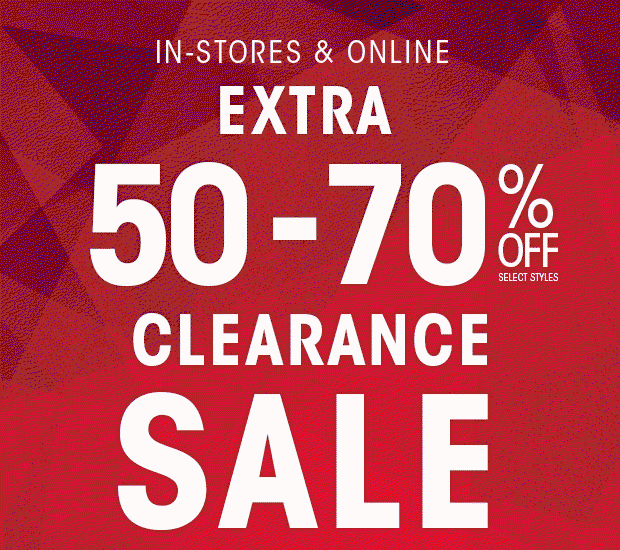 EXTRA 50-70% OFF CLEARANCE - In-Store & Online