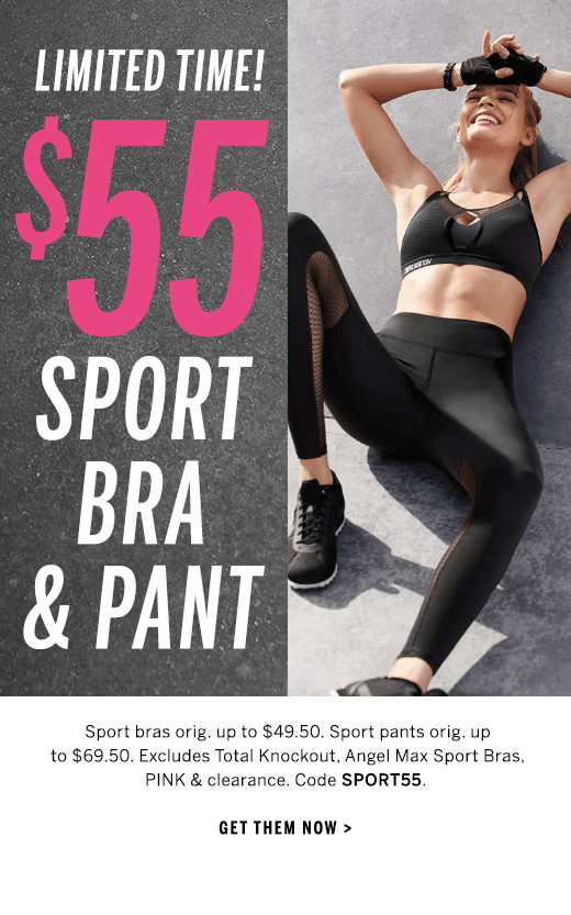 Victoria's Secret Ready, set, sweat 55 sport bra & tight! Milled