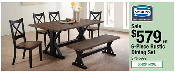 Simmons® 6-Piece Rustic Dining Set