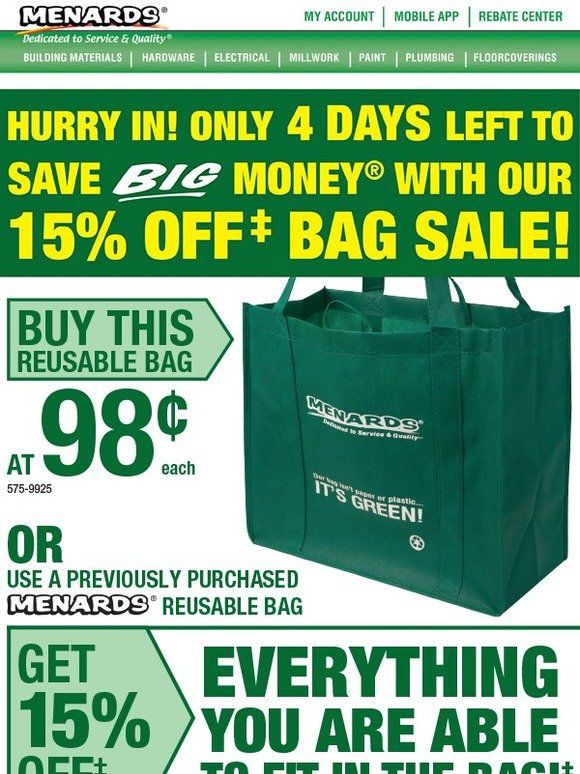 Menards Hurry In For Our 15 Off‡ Bag Sale Milled