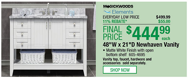 Magickwoods Elements 48"W x 21"D Newhaven Vanity