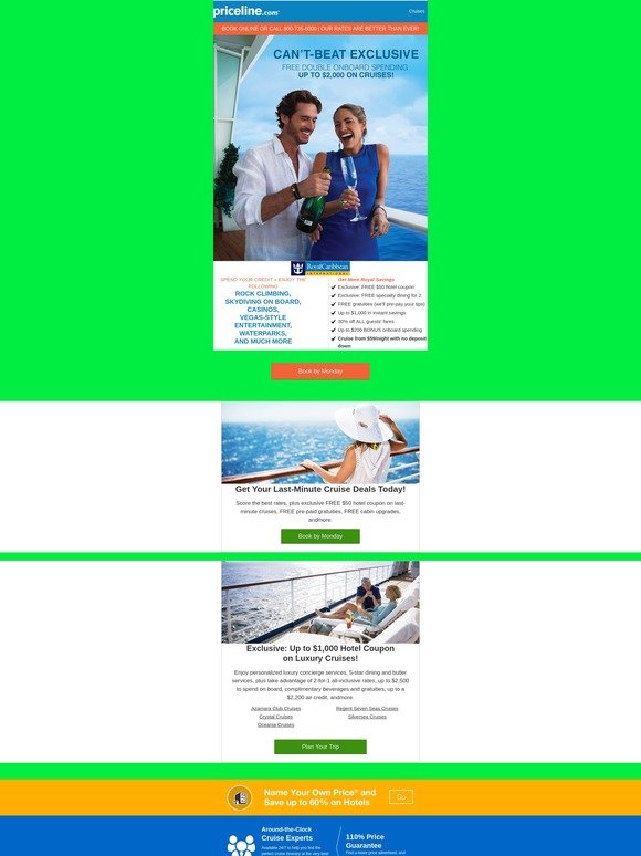 Priceline 4 Days to Get DOUBLE FREE Onboard Spending, a FREE 50 Hotel