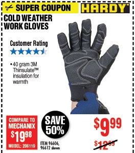 Cold Weather Work Gloves Large