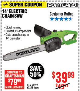 9 Amp 14 in. Electric Chain Saw