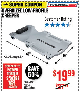 40 in. 300 lb. Capacity Low-Profile Creeper