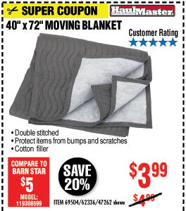40 in.  x 72 in. Moving Blanket