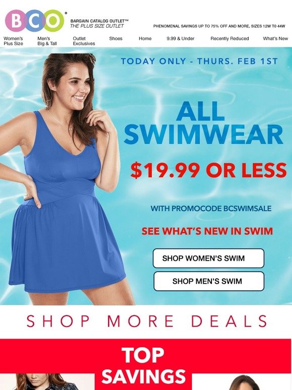 BCOutlet 1Day Only Dive Into Savings All Swimwear 19.99 or Less