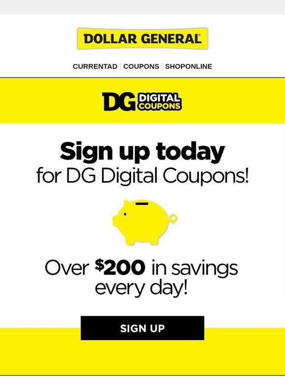 Dollar General: Save Over $200 When You Sign Up For Dg Digital Coupons! | Milled