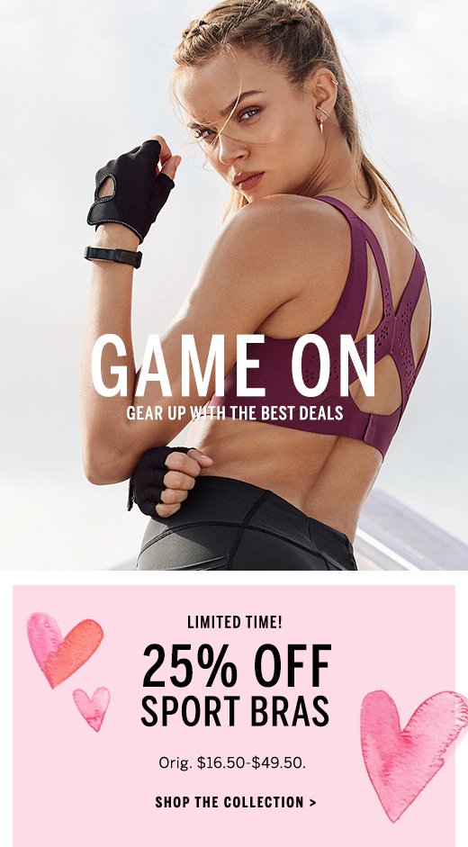 Victoria's Secret: GET IN THE GAME! Sport bras 25% off ends today