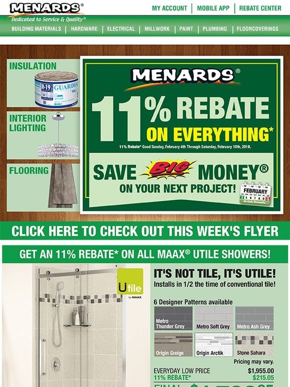 Menards 11 Off Everything* This Week Milled