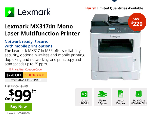 lexmark printer mx317dn