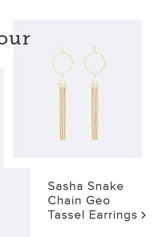 Sasha Snake Chain Geo Tassel Earrings