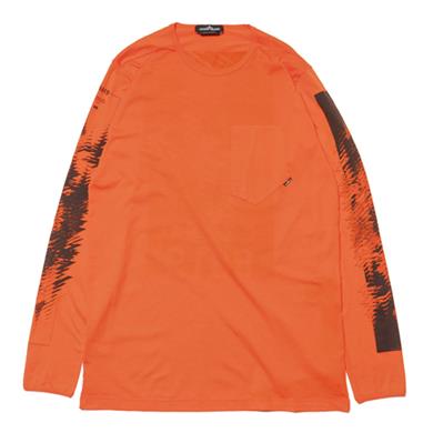 Stone Island Shadow Project  Mako Jersey Garment Dyed LS T-Shirt Orange