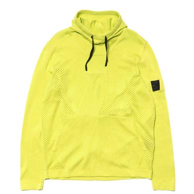 Stone Island Shadow Project  Mercerized Pure Cotton Stocking Mesh Stitch Pullover Hoody Limone
