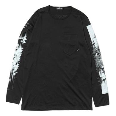 Stone Island Shadow Project  Mako Jersey Garment Dyed LS T-Shirt Black