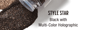 STYLE STAR - Black with Multi-Color Holographic