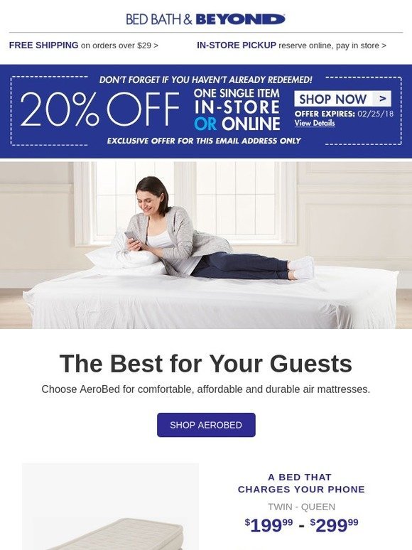 Bed Bath Beyond A Bed That Charges Your Phone Plus Open Soon For Your 20 Offer Milled