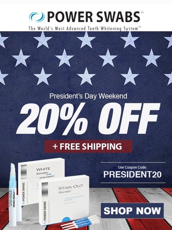Power Swabs President's Day Weekend Sale! Savings Inside