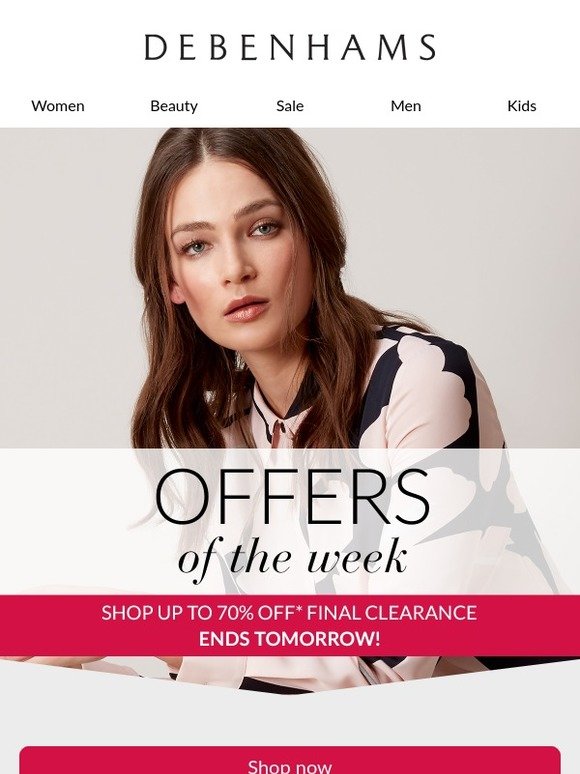 Debenhams Shop our TOP daily deals this weekend > Milled