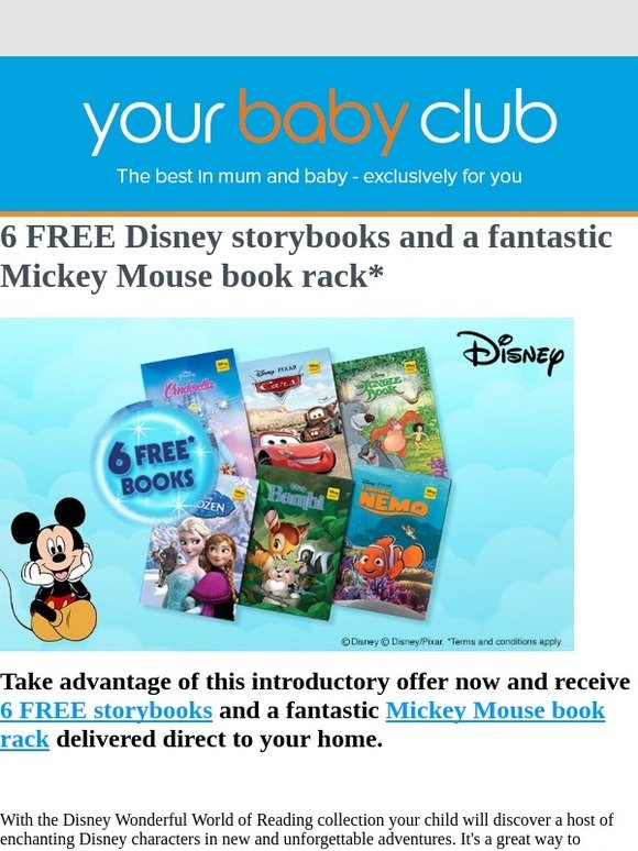 Yourbabyclub 6 Free Disney Storybooks A Mickey Mouse Book Rack Milled