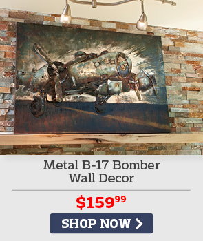 Metal B-17 Bomber Wall Decor