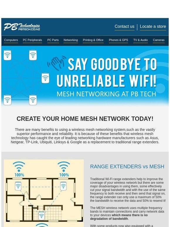 PB Tech Mesh WiFi at PB Tech + Exclusive coupon code Milled