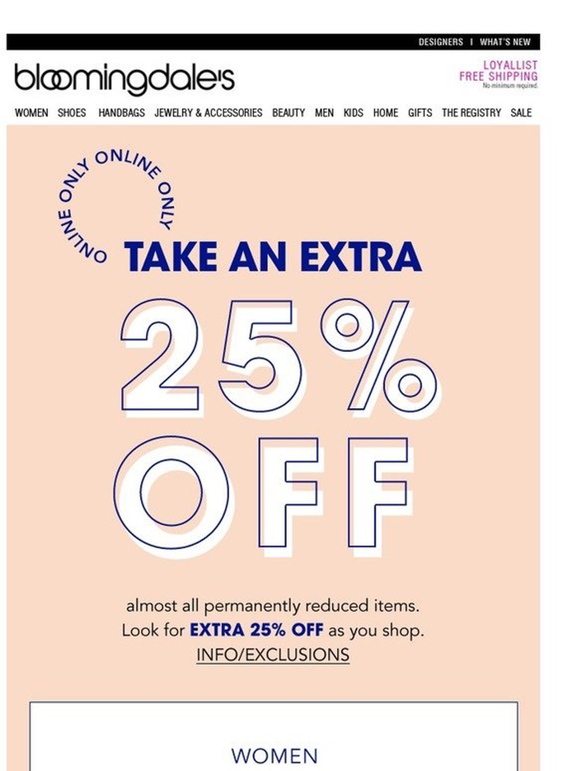 Bloomingdale's Take an extra 25 off Milled