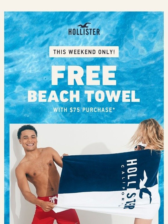 FREE beach towel, this weekend only 