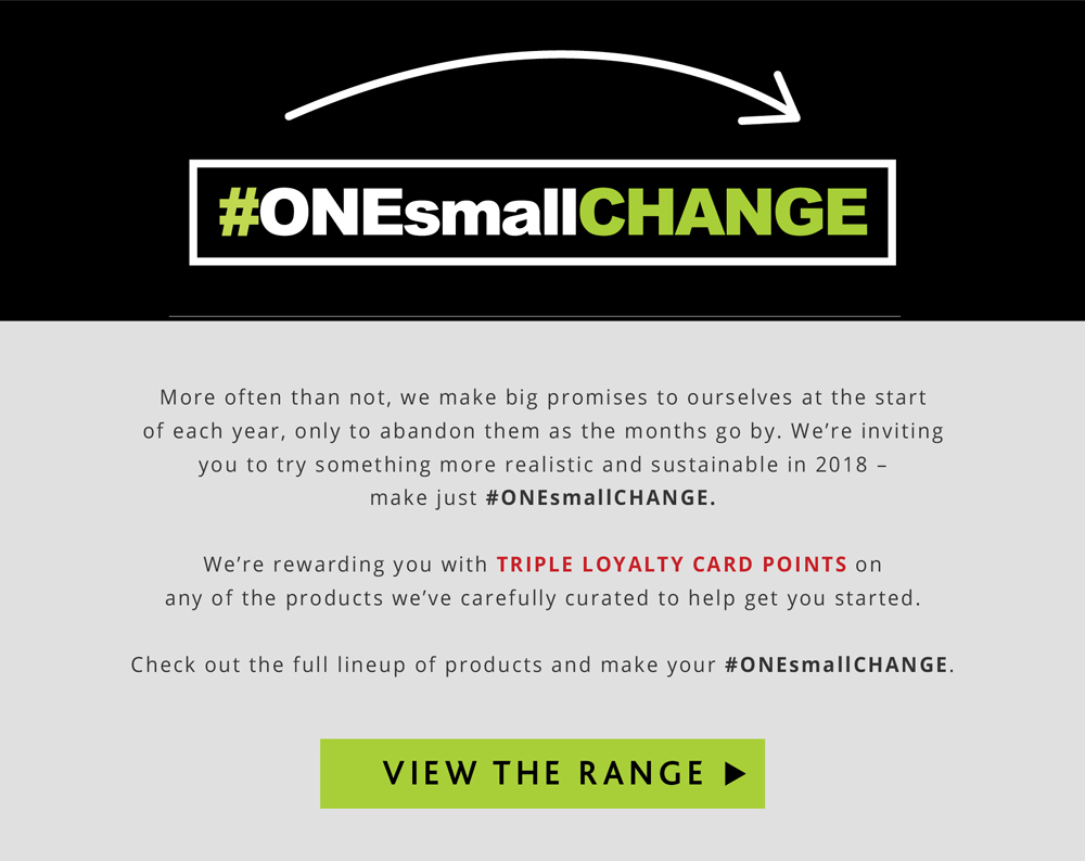 #ONEsmallCHANGE Triple Points for loyalty card members on selected products
