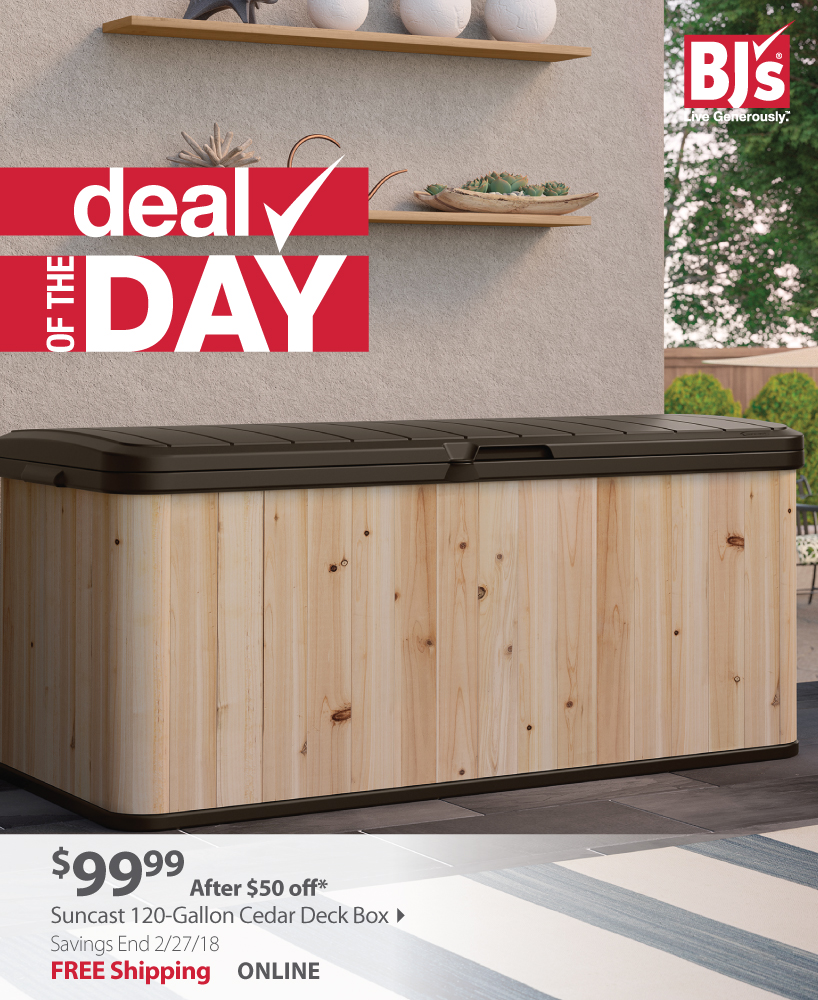 BJs Wholesale Club [Today Only] Save 50 on a new deck box Milled
