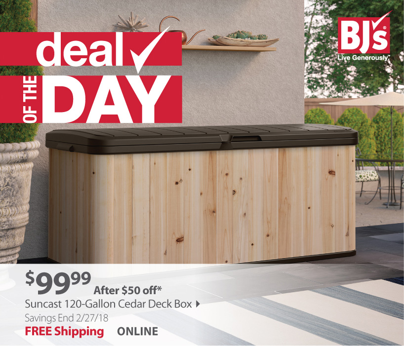BJs Wholesale Club [Today Only] Save 50 on a new deck box Milled
