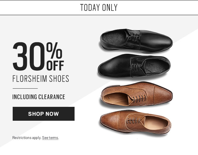 TODAY ONLY | 30% Off Florsheim Shoes, including clearance - SHOP NOW