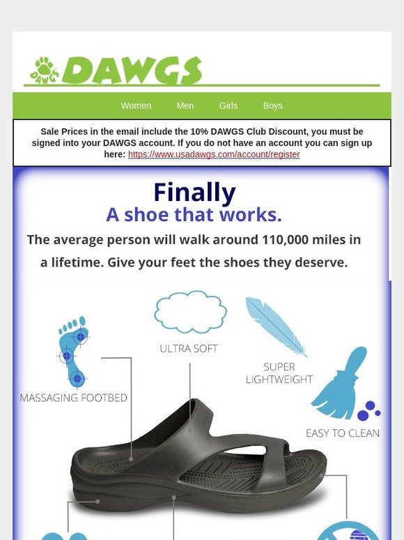 DAWGS Plantar Fasciitis Relief Z Sandals, 3Straps, and