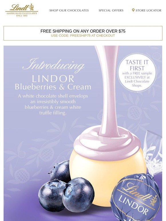 Lindt Chocolate Introducing Our New LINDOR Blueberries & Cream Truffle