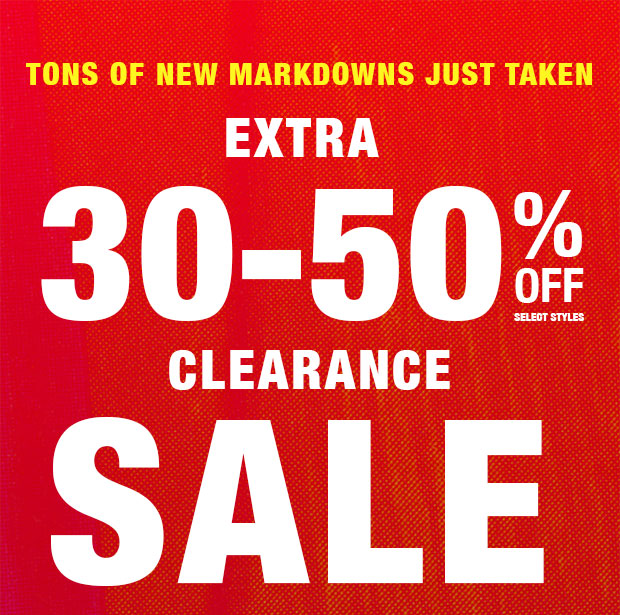 30-50% OFF all Clearance Sale Styles