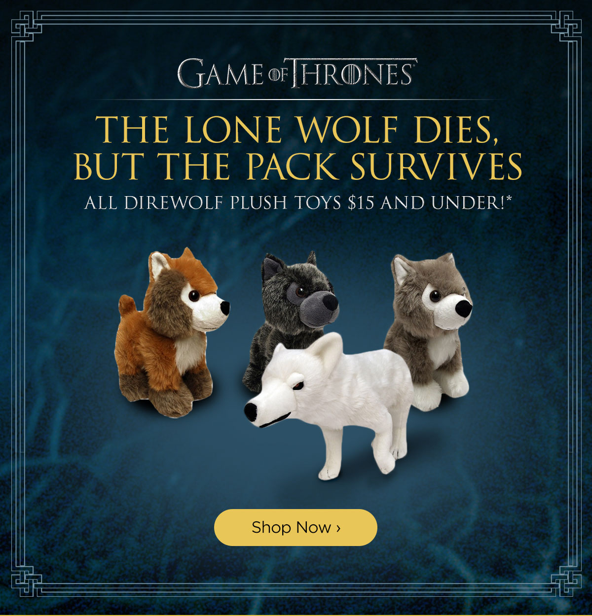 Hbo Store Rally The Realm Direwolf Plush Toys On Sale Milled
