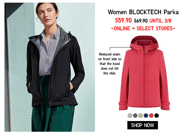 women blocktech parka