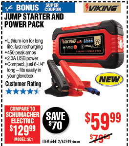Lithium Ion Jump Starter and Power Pack
