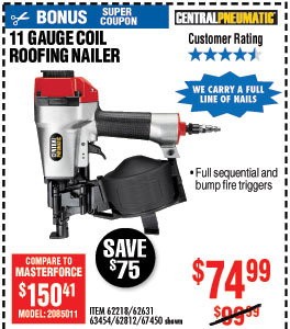 11 Gauge Coil Roofing Air Nailer