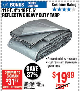 11 ft. 4 in. x 18 ft. 6 in. Silver/Heavy Duty Reflective All Purpose/Weather Resistant Tarp