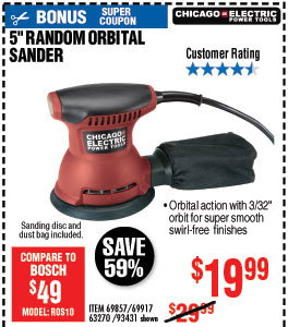 2 Amp 5 in. Random Orbital Heavy Duty Palm Sander